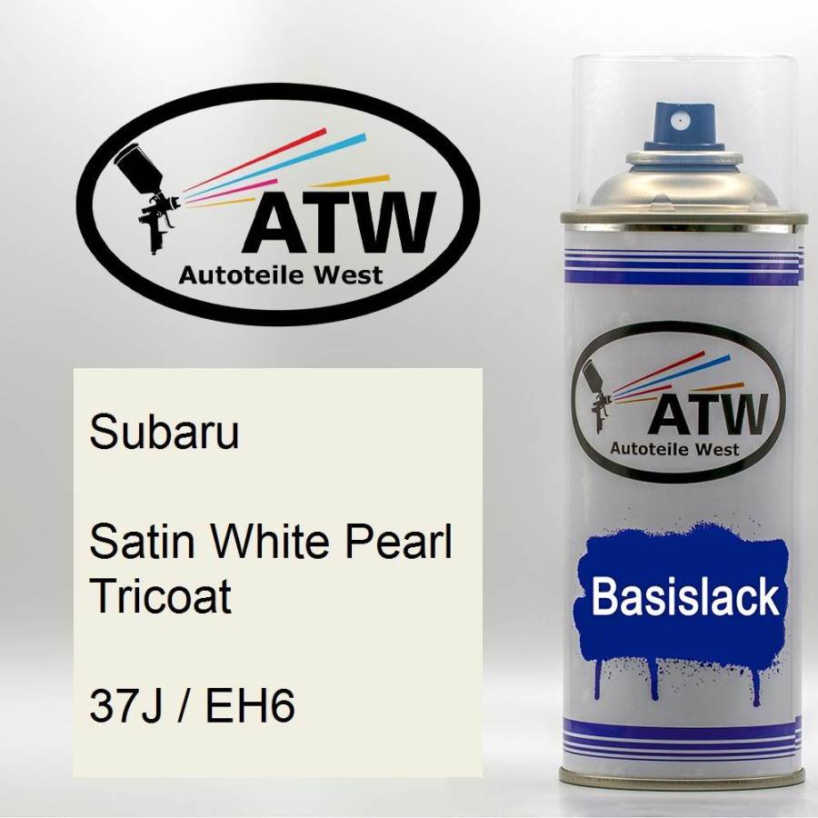 Subaru, Satin White Pearl Tricoat, 37J / EH6: 400ml Sprühdose, von ATW Autoteile West.
